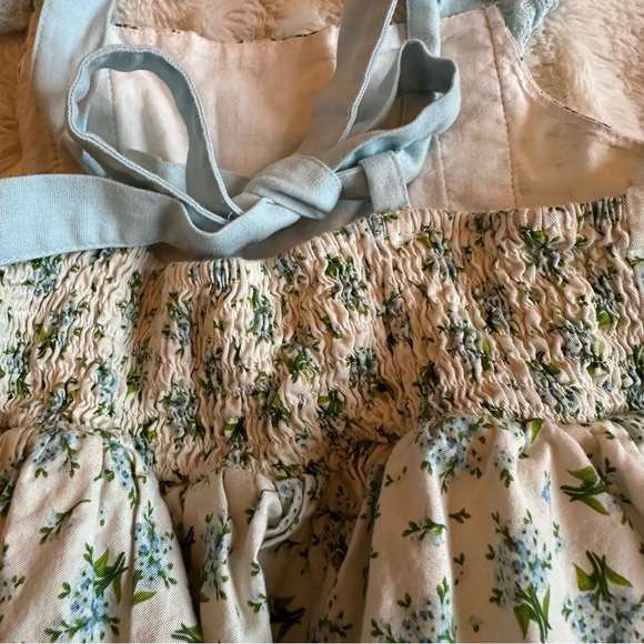 GIRL August Tea Party Blue Floral Eyelet Summer Boutique Dress Girls Sz 6 - Picture 6 of 7